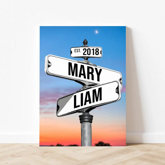 Custom Couple Names Canvas