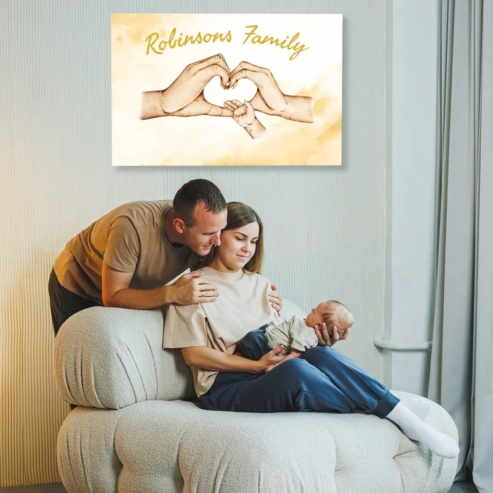 Custom Happy Family Hands Canvas