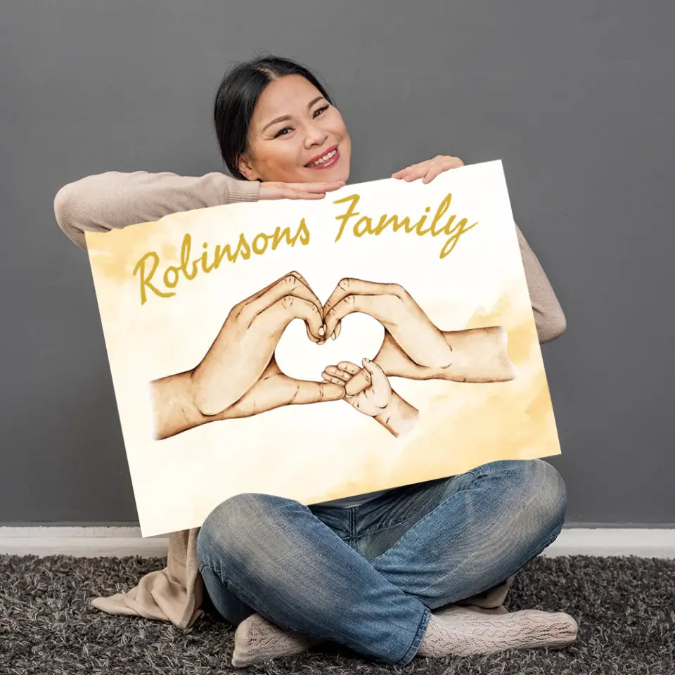 Custom Happy Family Hands Canvas