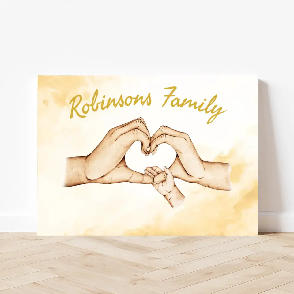 Custom Happy Family Hands Canvas