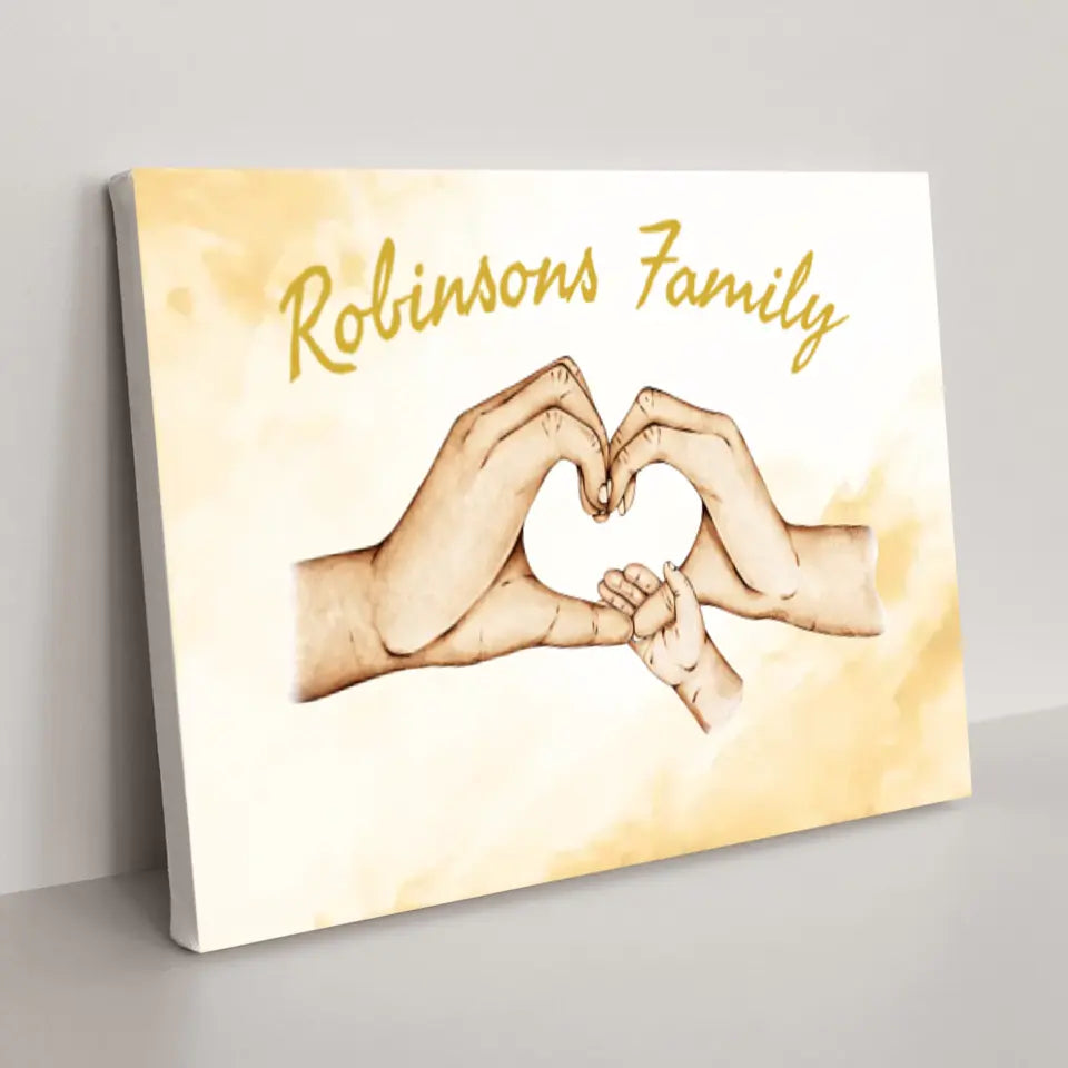 Custom Happy Family Hands Canvas