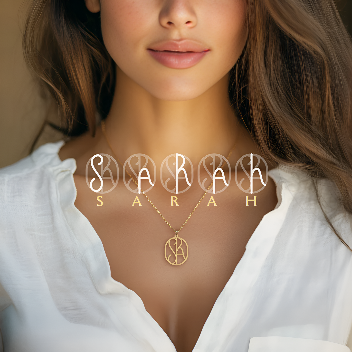 Custom Monogram Necklace with Name/Names